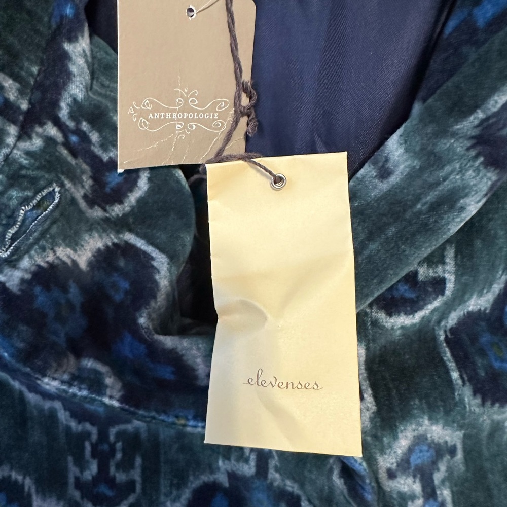 ELEVENES  SIZE 6 VELOUR VINTAGE COAT BY ANTHROPOLOGIE NEVER WORN W/ TAGS - Picture 11 of 11